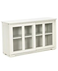 Storage Cabinet Sideboard Buffet Cupboard Glass Sliding Door