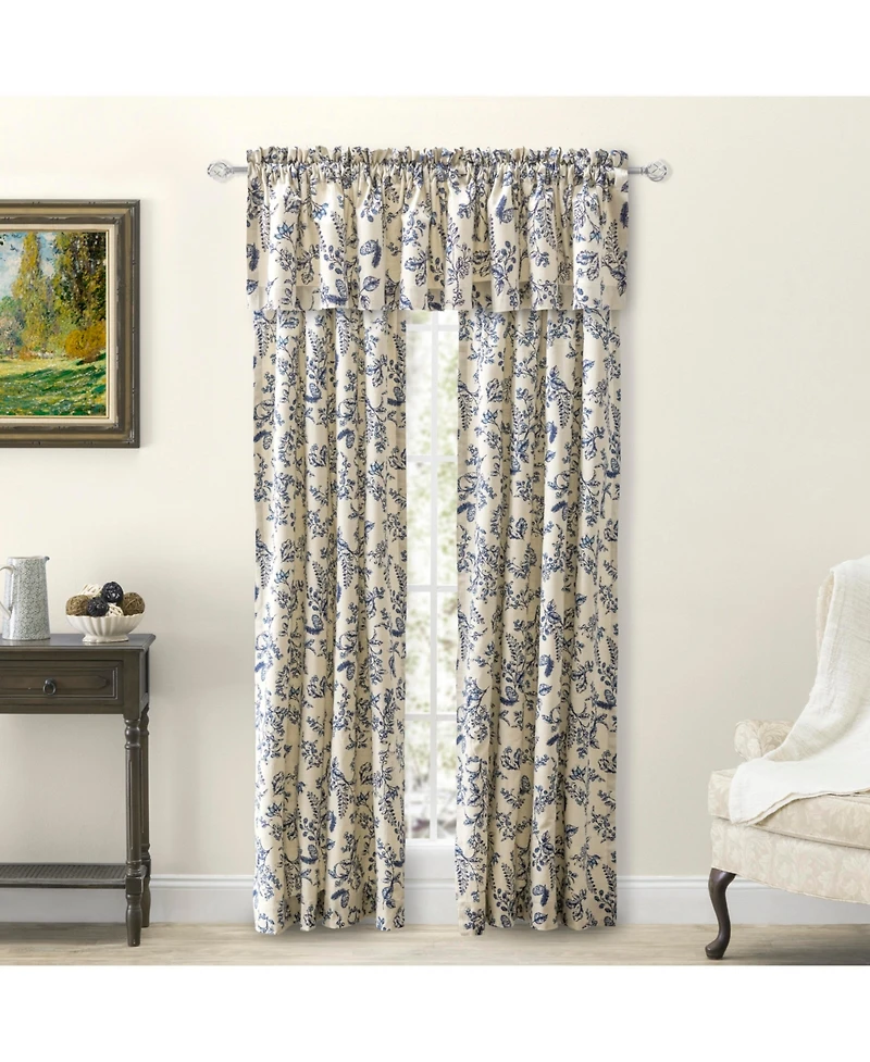 Ricardo Waverly Gardens Tailored Curtain Panel Pair with tiebacks 84"W x 72"L