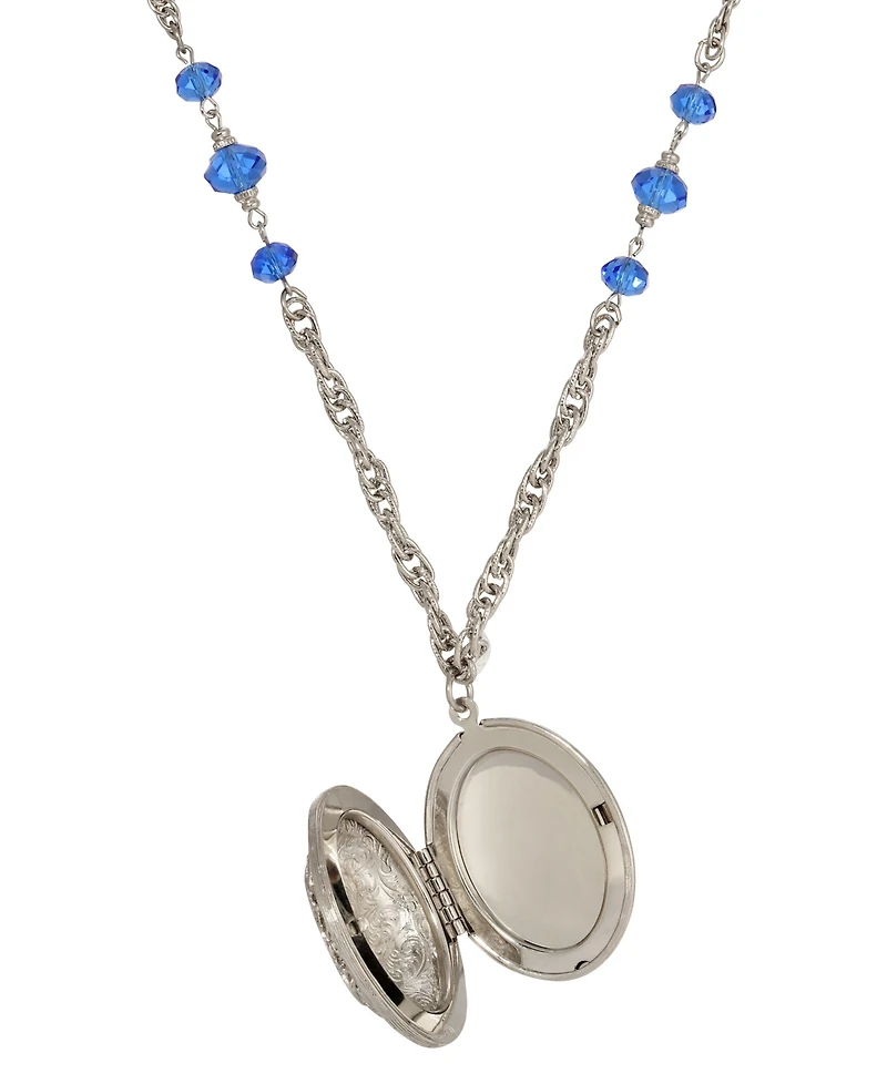 2028 Enamel Crystal Star of Bethlehem Locket Bead Necklace