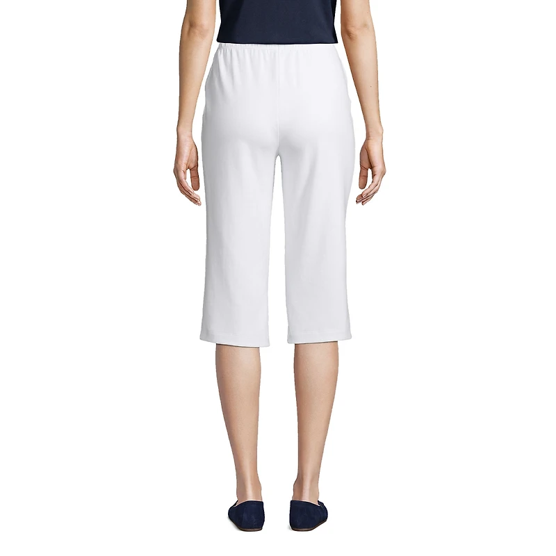 Lands' End Petite Sport Knit High Rise Elastic Waist Capri Pants