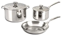 Le Creuset Five Piece Stainless Steel Cookware Set
