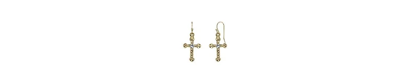 2028 Crystal Cross Drop Earrings