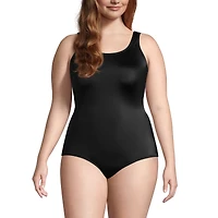 Lands' End Plus Long Chlorine Resistant Soft Cup Tugless Sporty One Piece Swimsuit