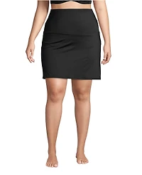 Lands' End Women's Plus Tummy Control Ultra High Waisted Modest Swim Skirt Bottoms