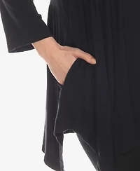 White Mark Women's Empire Waist Tunic Top