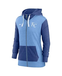 Women's Nike Light Blue Kansas City Royals Full Zip Hoodie