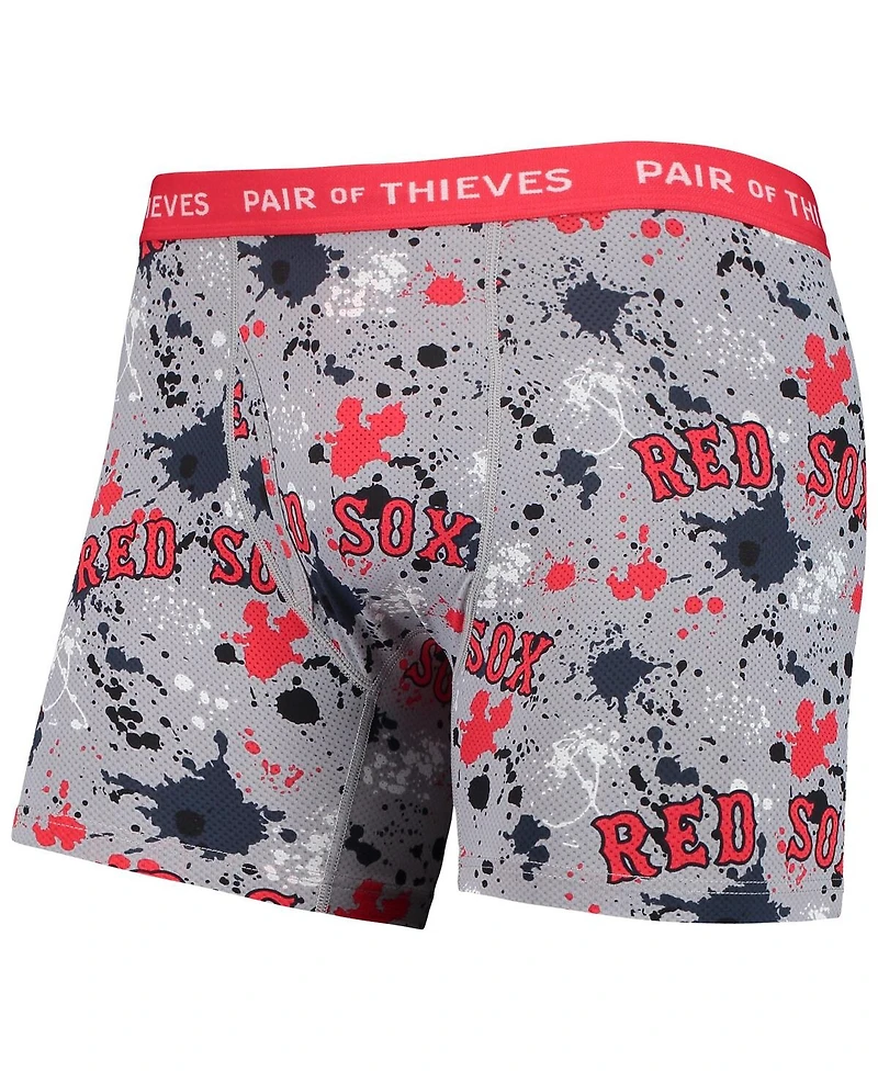 Men's Pair of Thieves Gray, Navy Boston Red Sox Super Fit 2-Pack Boxer Briefs Set
