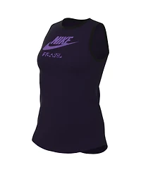 Women's Nike Navy Brazil National Team Futura Tank Top