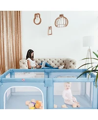 Costway Toddler Playpen Extra Large Activity Center Safety Play Yard w/ Gate