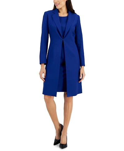 Le Suit Women's Crepe Topper Jacket & Sheath Dress Suit, Regular and Petite Sizes