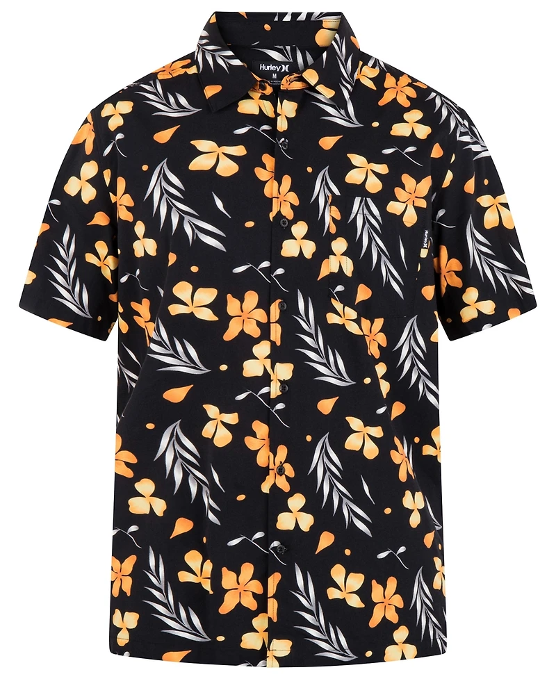 Hurley Men's Rincon Print Short Sleeve Button-Up Shirt
