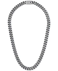 Bulova Men's Classic Curb Chain 24" Necklace in Blue-Plated Stainless Steel