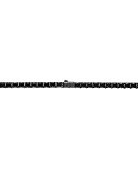 Bulova Men's Icon Black Spinel (1/10 ct. t.w.) Tennis 22" Necklace in Black-Plated Sterling Silver