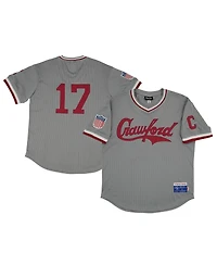 Men's Rings & Crwns #17 Gray Pittsburgh Crawfords Mesh Replica V-Neck Jersey