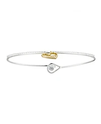 Unwritten Multi Color Cubic Zirconia Heart Bangle Bracelet