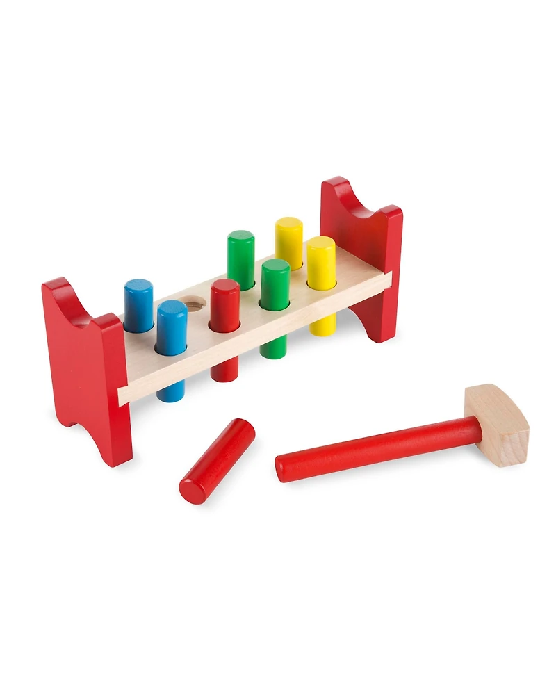 Melissa & Doug Deluxe Wooden Pound-a-Peg Toy With Hammer