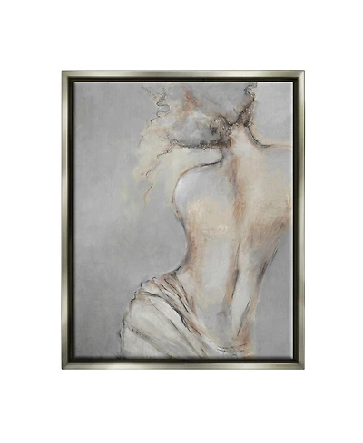 Stupell Industries Traditional Portrait Nude Woman Framed Floater Canvas Wall Art, 25" x 1.7" x 31"