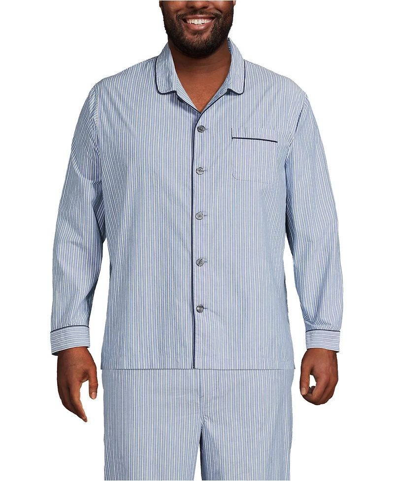 Lands' End Big & Tall Poplin Pajama Shirt