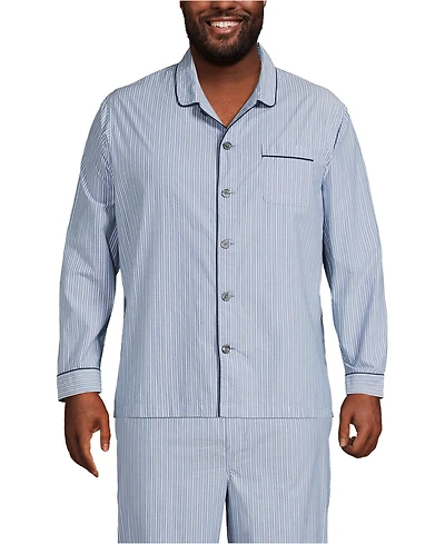 Lands' End Big & Tall Poplin Pajama Shirt