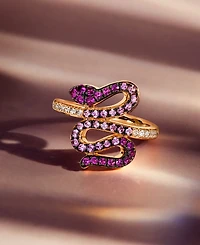 Le Vian Strawberry Ombre (5/8 ct. t.w.) & White Sapphire (1/10 ct. t.w.) Snake Ring in 14k Rose Gold