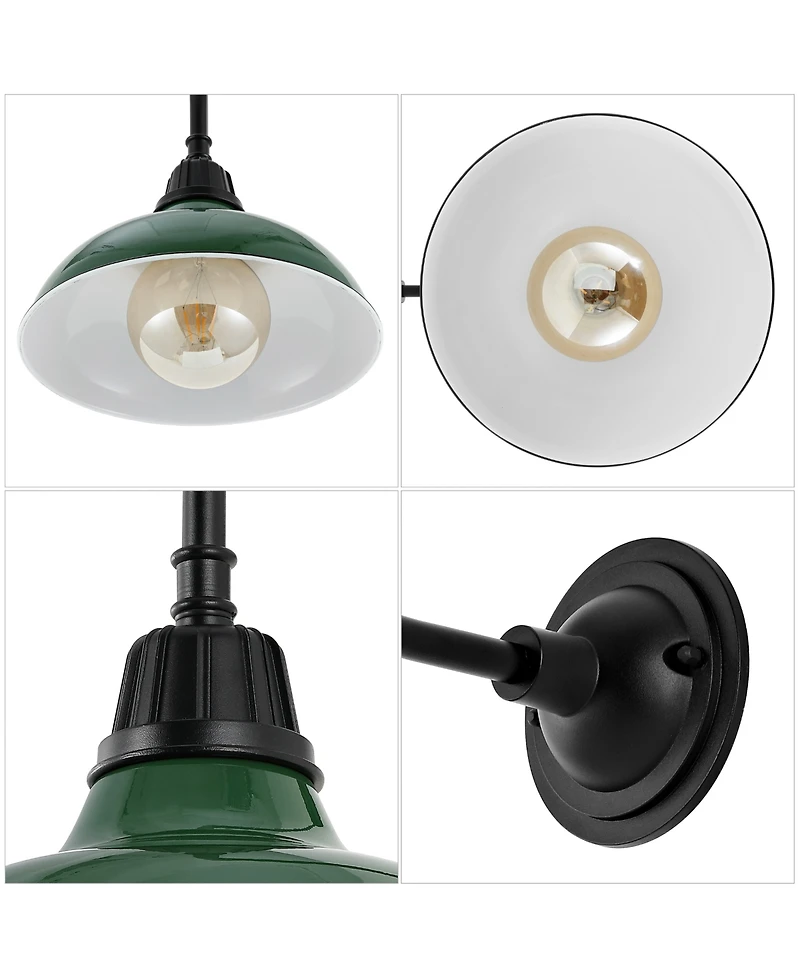Aurora 12.25" 1-Light Farmhouse Industrial Indoor, Outdoor Iron Led Gooseneck Arm Sconce