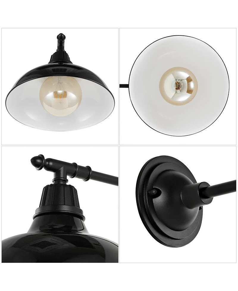 Wallace 12.25" 1-Light Farmhouse Industrial Indoor, Outdoor Iron Led Victorian Arm Sconce