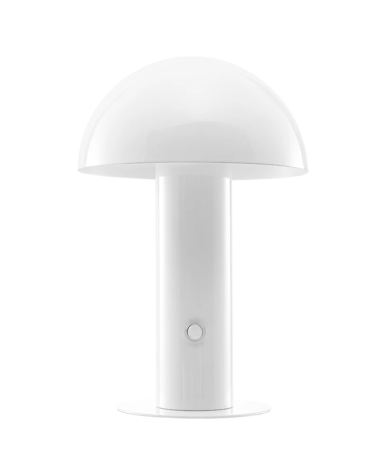 Boletus 10.75" Contemporary Bohemian Rechargeable, Cordless Iron Integrated Led Mushroom Table Lamp