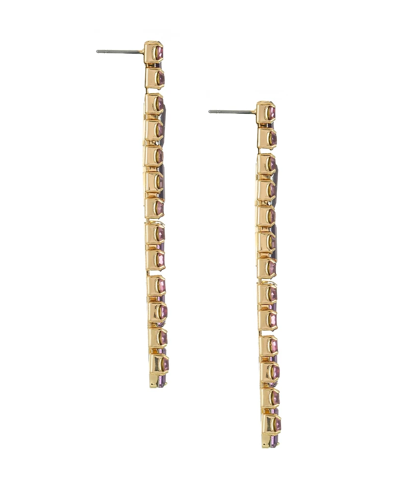 Ettika 18K Gold Plated Baquette Linear Earrings