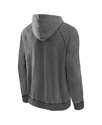 Men's Fanatics Gray Quebec Nordiques Heritage Broken Ice Washed Raglan Pullover Hoodie