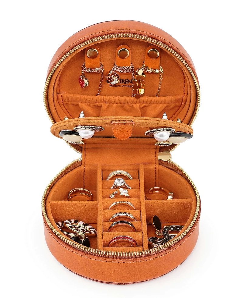 Leather Jewelry Box - Round
