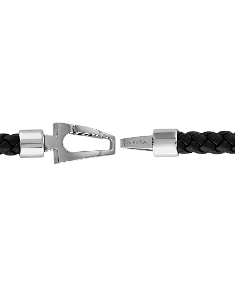 Bulova Men's Marine Star Braided Leather Bracelet