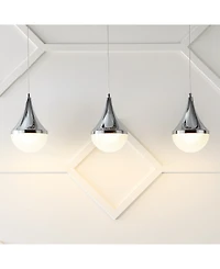 Elyse Teardrop 33" 3-Light Modern Mid-Century Iron, Acrylic Integrated Linear Led Pendant