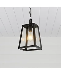 Glendale 6.75" 1-Light Farmhouse Industrial Iron, Glass Outdoor Led Pendant