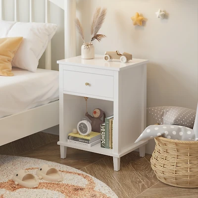 Streamdale Wooden Nightstand With One Drawer One Shelf For Kids, Adults