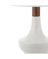Finn 23" Vintage-inspired Minimalist Iron, Ceramic Led Mini Table Lamp with Usb Charging Port