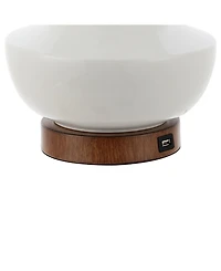 Finn 23" Vintage-inspired Minimalist Iron, Ceramic Led Mini Table Lamp with Usb Charging Port