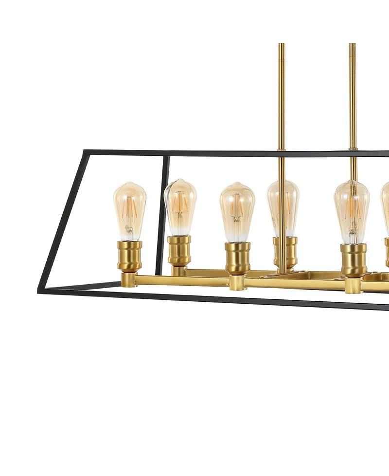 Liane 35" 8-Light Farmhouse Industrial Iron Linear Led Pendant