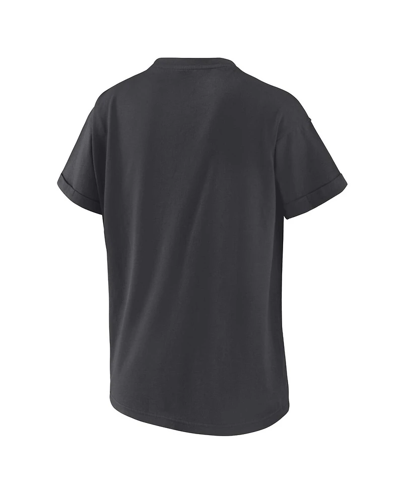 Women's Wear by Erin Andrews Charcoal Washington Nationals Oversized Boyfriend T-shirt