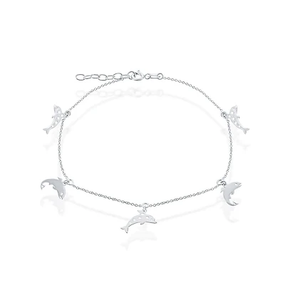 Simona Sterling Silver Dolphin Anklet