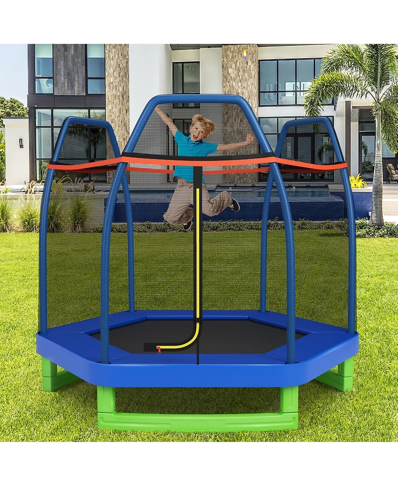 Costway 7FT Kids Trampoline Outdoor Indoor Recreational Bounce Jumper