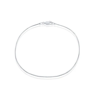 Simona Sterling Silver Square Snake Anklet
