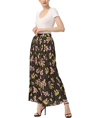 kimi + kai Women's Print Box Pleat Maxi Skirt