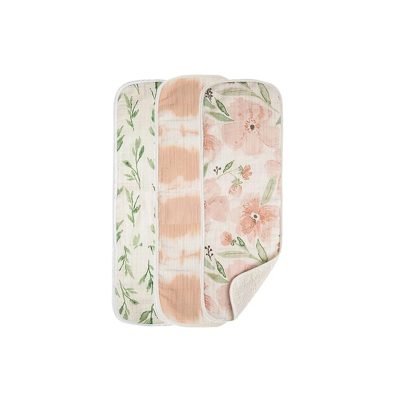 Crane Baby Baby Girls Parker Burp Cloths, Pack of 3
