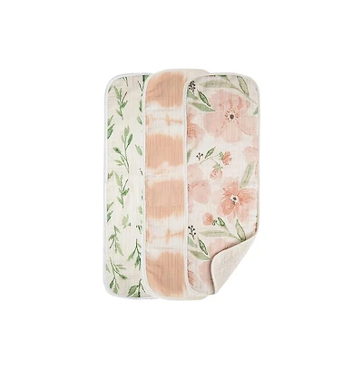 Crane Baby Baby Girls Parker Burp Cloths, Pack of 3