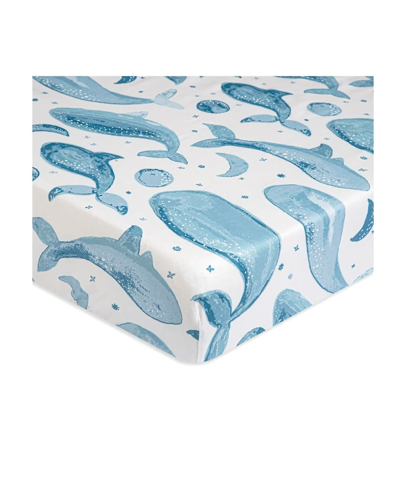Crane Baby Baby Boys Cotton Ocean Caspian Crib Sheet
