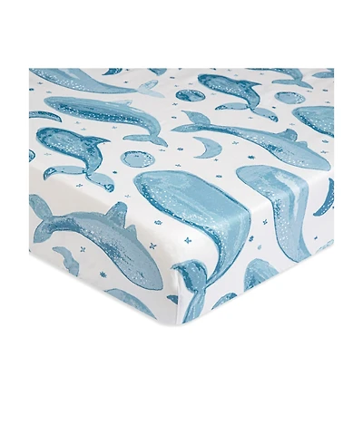 Crane Baby Baby Boys Cotton Ocean Caspian Crib Sheet