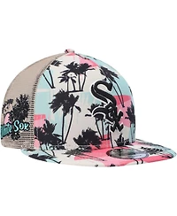 Men's New Era Natural Chicago White Sox Retro Beachin' Trucker 9FIFTY Snapback Hat