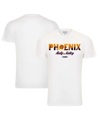 Men's and Women's Sportiqe White Phoenix Suns 2023 Nba Playoffs Rally the Valley Bingham T-shirt