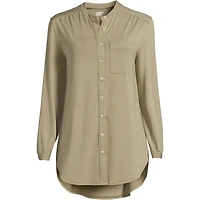 Lands' End Plus Size Long Sleeve Jersey A-line Tunic