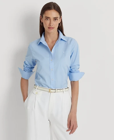 Lauren Ralph Petite Non-Iron Straight-Fit Shirt